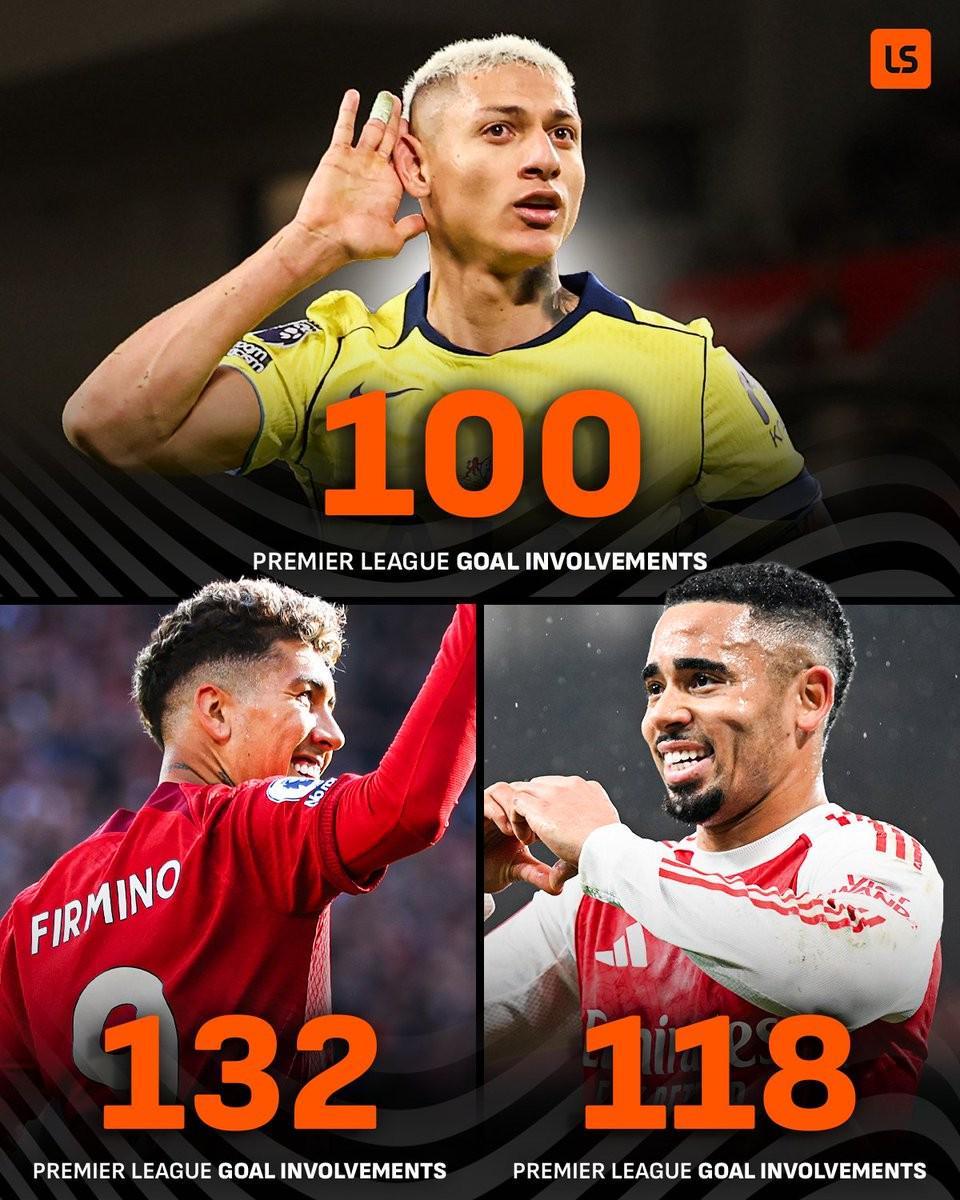 乐鱼官方网站竞品对比-里沙利松英超生涯已参与100球，成巴西球员第三人